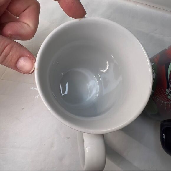 🎄2 Christmas cups!! Starbucks 2012 Christmas Red Fox with Bird & poinsettia mug - Picture 14 of 15